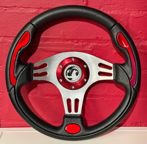 Black red 350mm steering - black,