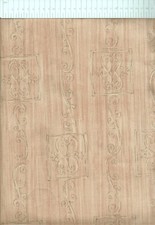 Rectella Verdi - Stripes of Curlicues - Burnt Orange & Green-Gold: 1.42 x 1.76m