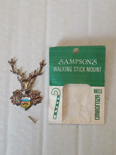 Sampson's Walking Stick Mount New Forest Stags Head Hiking Stick Badge Unused