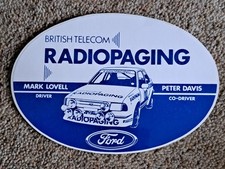 Mark Lovell Peter Davis Radio Paging Rally Classic Vinyl Sticker Ford Escort RS