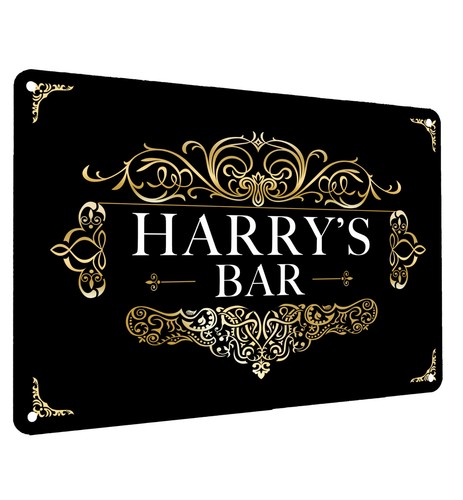 Personalised bar sign black - bar,