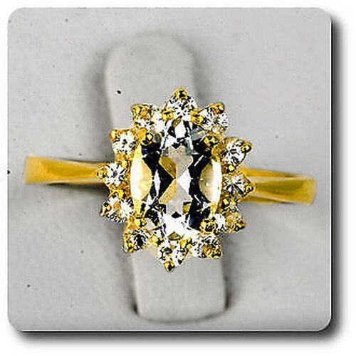 Topaz and white sapphire ring - topaz,