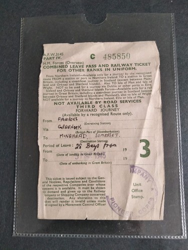 Wwii 1945 army leave pass - wwii,