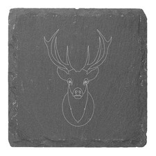 4 x 'White Stag Head' 10cm