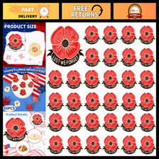 60 Pcs Poppy Flower Brooch