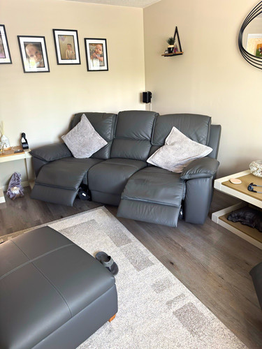 Recliner grey leather seater - recliner,