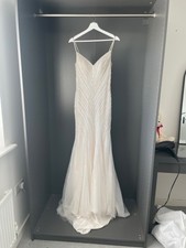 Sottero and Midgley Spaghetti Strap Low Back Wedding Dress Size 8 New