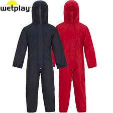 Waterproof All In One Suit Puddle Rain Childs Kids Boys Girls Childrens Rainsuit