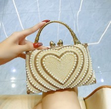 Pearl Heart Evening Clutch Bag