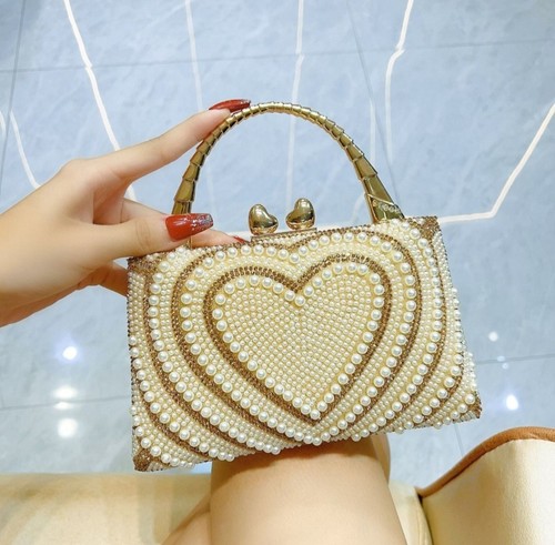 Pearl heart evening - evening, bag