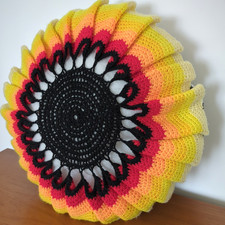 Vintage Retro Crochet Cushion