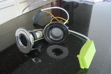 PAIR OF AURORA DOWNLIGHTS RECESSED FITTING AND ADJUSTABLE TILT IN CHROME FINISH