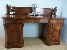 Antique Burr Walnut Regency Pedestal Sideboard Serving Table Holland & Sons
