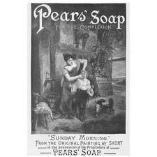 PEARS SOAP Sunday Morning Wash - Victorian Advertisement 1887
