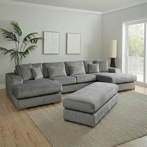 Chaise shaped sofa with - sofa,