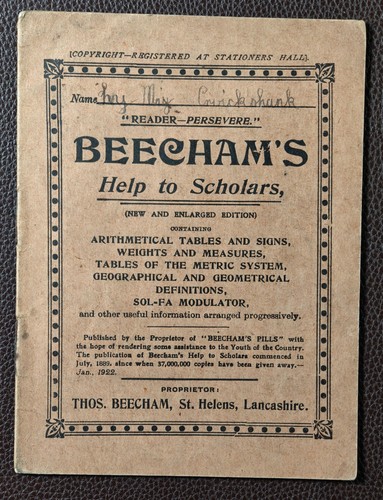 1922 beecham help to - 1922,