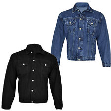 MENS DENIM JEANS JACKET CAUSAL CLASSIC TOUGH HEAVY DUTY WORK WEAR TRUCKER COAT