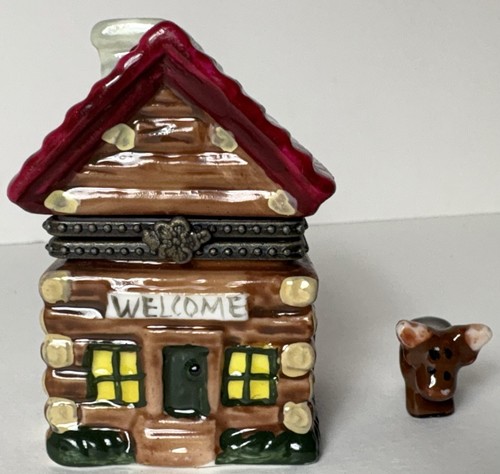 Trinket box log cabin with - box,