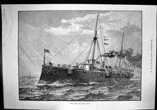 Old Print Hms Mersey New Swift