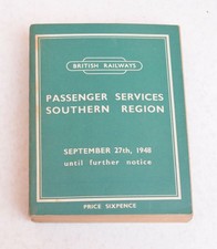 Railway Passenger Timetable BR Southern Region 27th September 1948