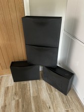 IKEA TRONES Shoe Storage Cabinets  Black – 4 stackable wall mountable boxes