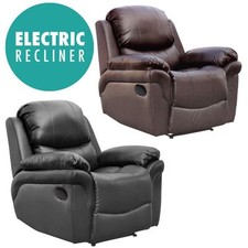 MADISON ELECTRIC LEATHER AUTO RECLINER ARMCHAIR SOFA HOME LOUNGE CHAIR