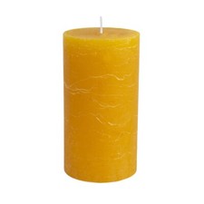 Ochre Pillar Candle 70 x 130mm, Yellow Rustic Pillar Wax Candle, Deep Colour