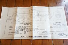 c1936 LMS 4-6-2 Turbine Pass Engine Locomotive Railway Technical Drawing Ref N