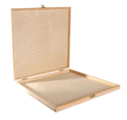 Wooden flat storage box - storage,