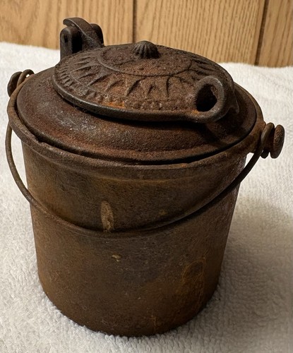Antique cast iron glue pot - cast,