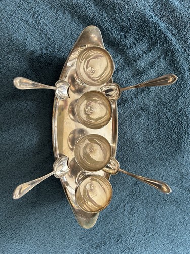 Vintage silver plated egg and - silver,