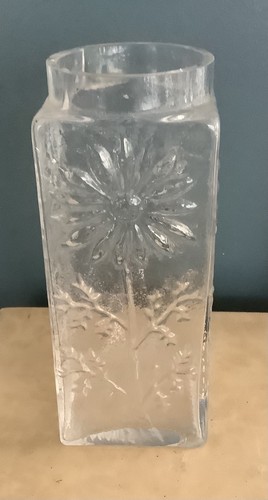 Vintage clear glass - , floral