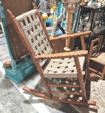 Beautiful and comfortable vintage hand carved rocking chair, crafted in Cyprus.