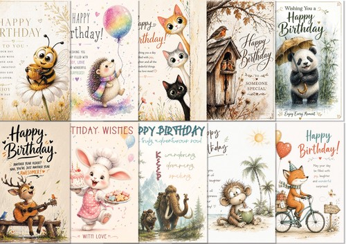 Pack happy birthday cards - pack,
