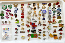 Pin Badge Job Lot. Over 100. Vintage / Modern / Enamel / Plastic - All Kinds.