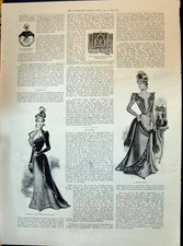 Old 1898 Ladies Fashion Velvet Coat Sable Cloth Gown Christmas Presen Victorian