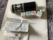 Vintage Set Of Poker Dice In Tube. Jumbo Hausemann & Hotte 