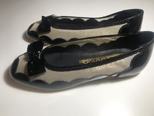 F-Troupe Mesh Cloud Ballerina Black & Off-white Flats US6 EU 36 NWOT