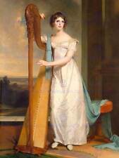 Thomas Sully American Lady Harp Eliza Ridgely Old Art Painting Poster Bb6457B