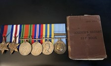 WW2/korean War British Medal Group + Paybook