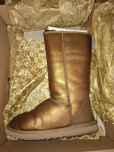 Women ugg boots gold leather - boots,