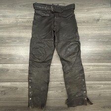 Vintage Harley-Davidson Leather Motorcycle Pants Mens 34 Black Hein Gericke 70s