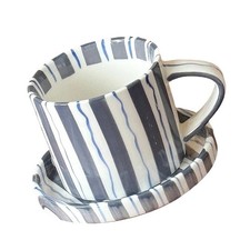 5Inch Striped Ceramic Coffee