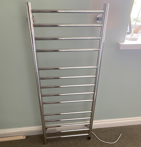 Chrome wall mounted ladder - wall,