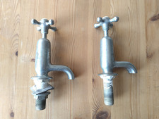 2  Vintage Bathroom Taps Pair hot and cold for renovation 