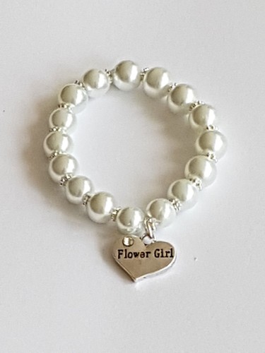 Flower girl pearl bracelet - girl,