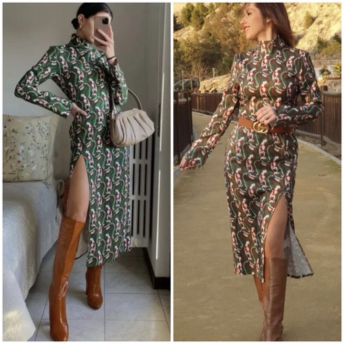 Zara new green floral - new,