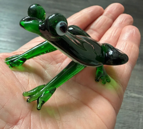Hand blown green art - hand-blown, glass