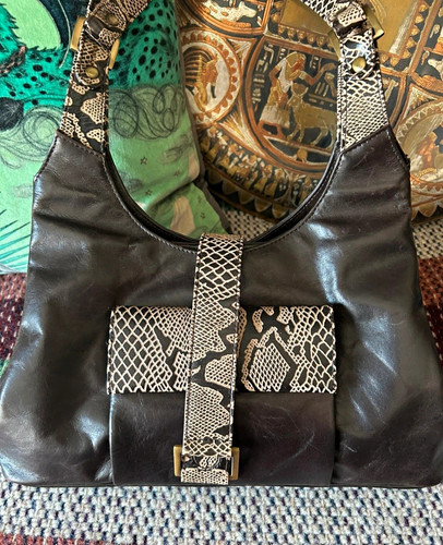 Island black leather shoulder - black,