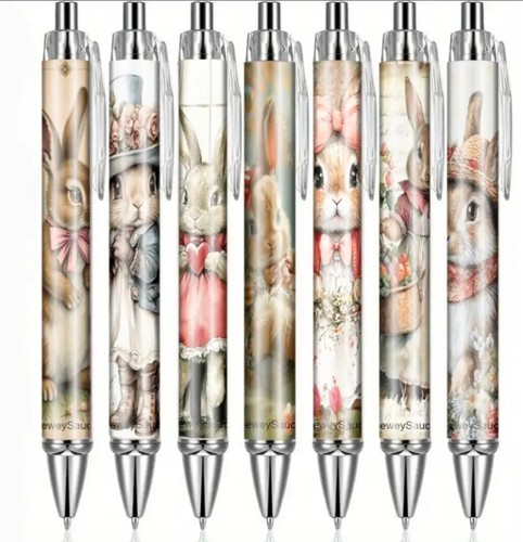 Cute bunny ballpoint pen black - bunny,